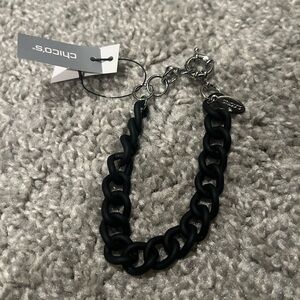 Chico’s Black Silver Chain Link Elegant Simple Bracelet Jewelry